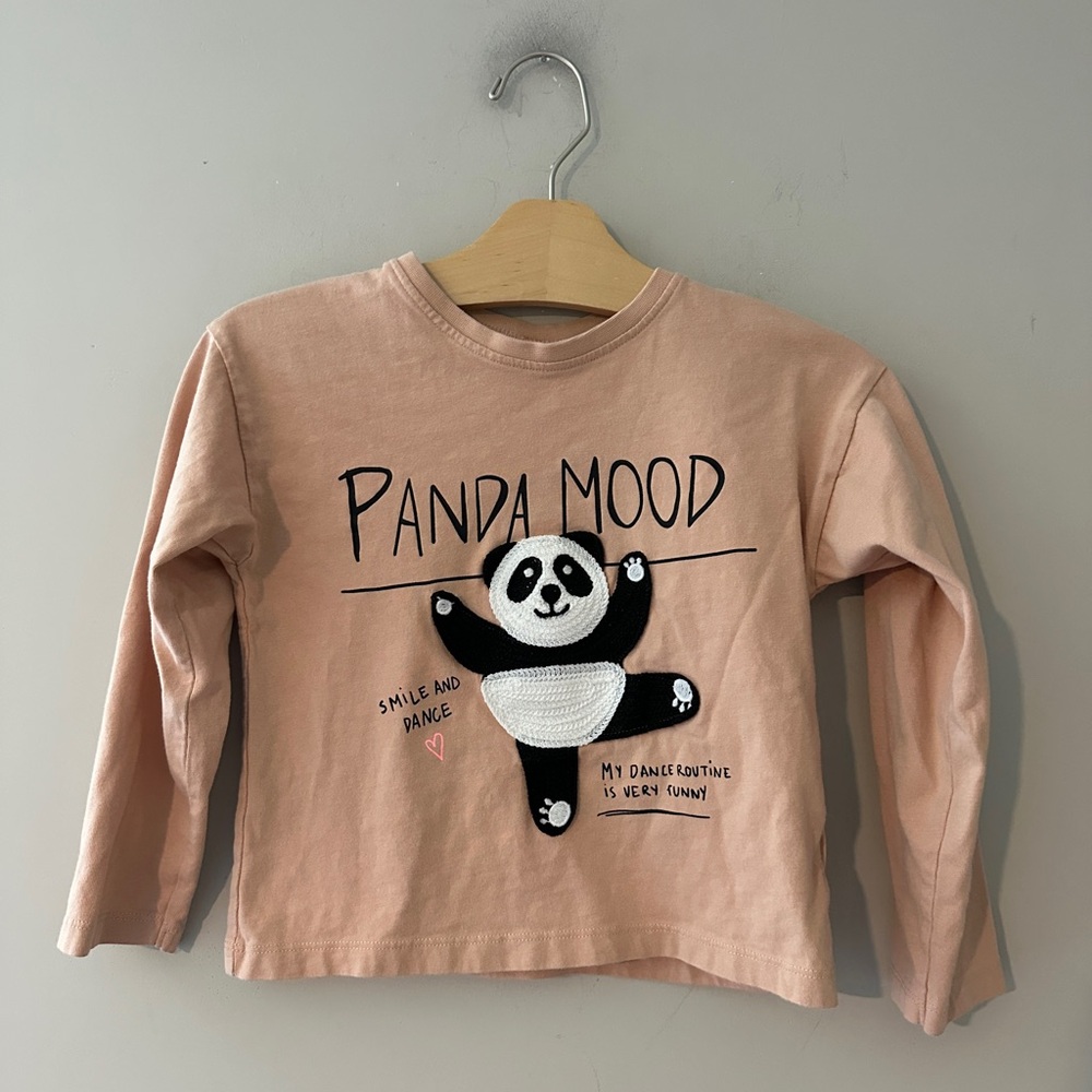 $13 ADD ON Zara long-sleeve panda tee 5-6Y Baby Gap Janie and Jack